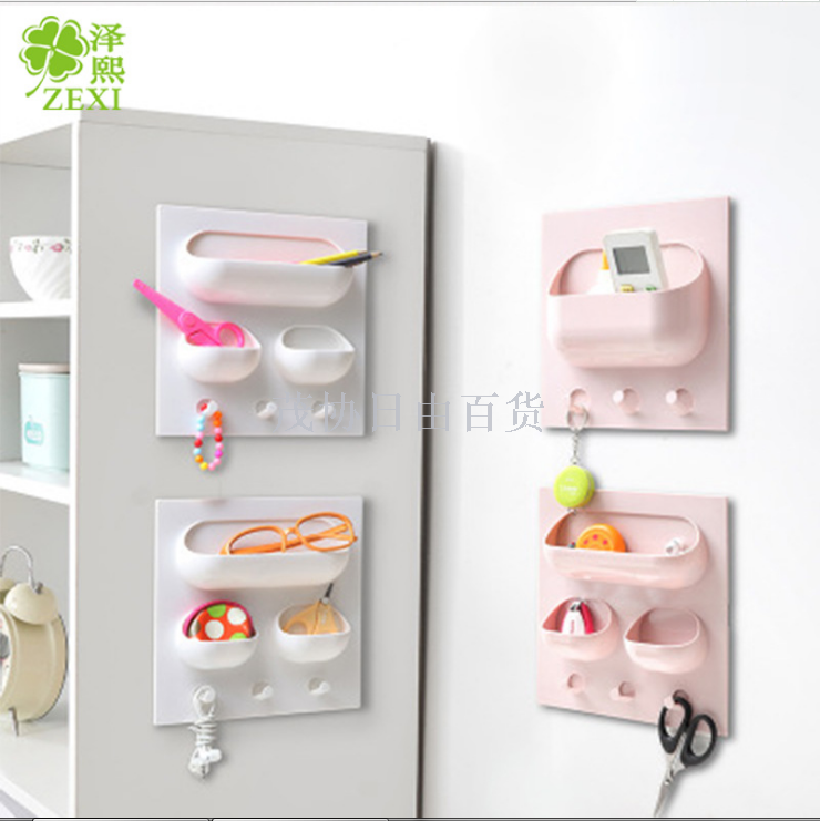 T Z2012 Kitchen products seamless paste strong paste hook storage shelf bathroom wall plastic shelf