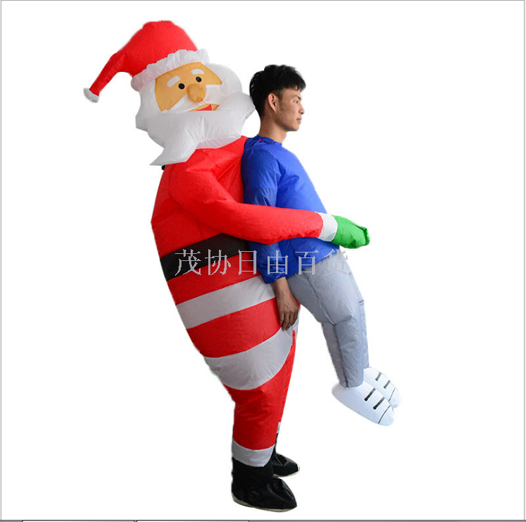 万圣节圣诞搞怪道具圣诞老人鬼抱人充气服装办公室整人恶搞道具仅供外贸外销仅供外贸外销仅供外贸外销