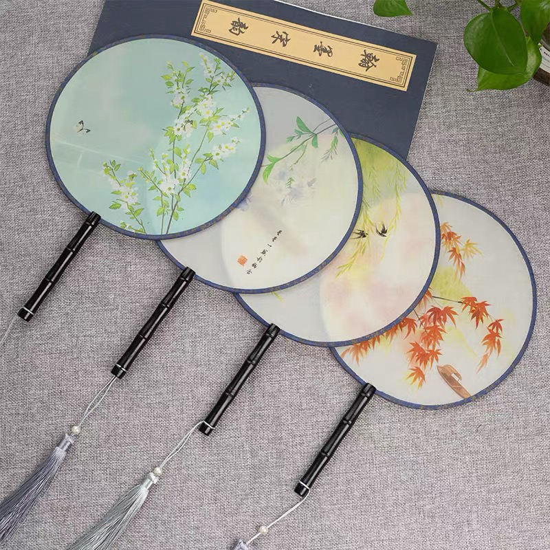 Translucent Dance Fan Female Silk Chinese Style Group Fan Retro Style Dance Fan Female Hanfu Fan Classical Palace Fan details Picture