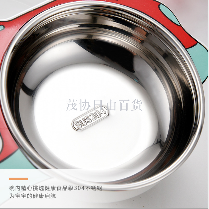 304 stainless steel children's car dinner plate, fork, spoon, compartment bowl three-piece set gift box, car dealership 4S store gift Application Scenario