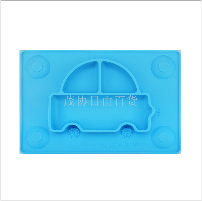 Baby food-grade silicone plates, adsorption type baby food bowls, silicone placemats, children's tableware suction cups are not easy to tip over details Picture