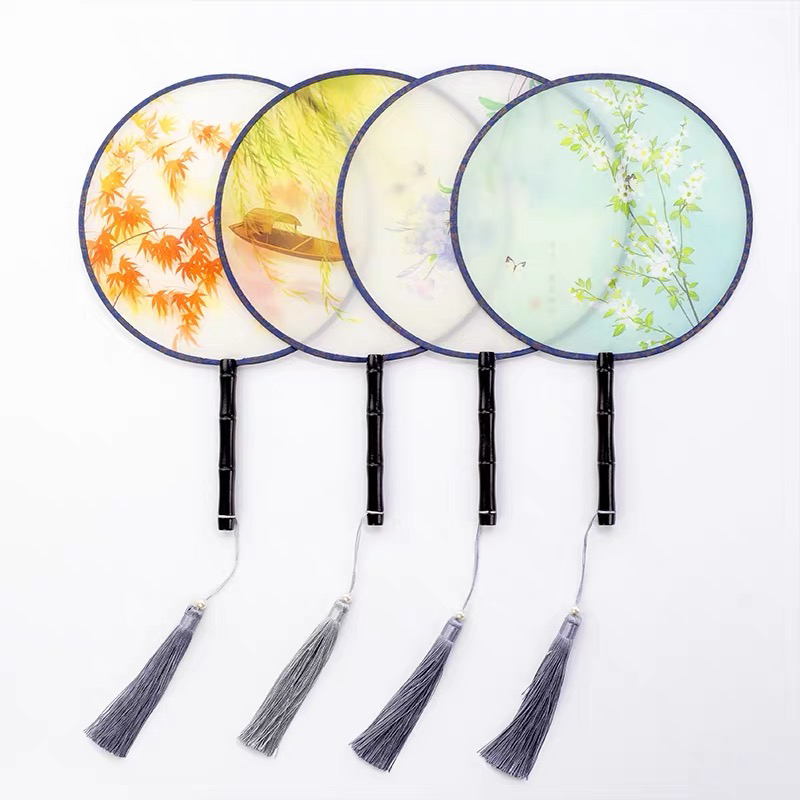 Translucent Dance Fan Female Silk Chinese Style Group Fan Retro Style Dance Fan Female Hanfu Fan Classical Palace Fan Item Picture