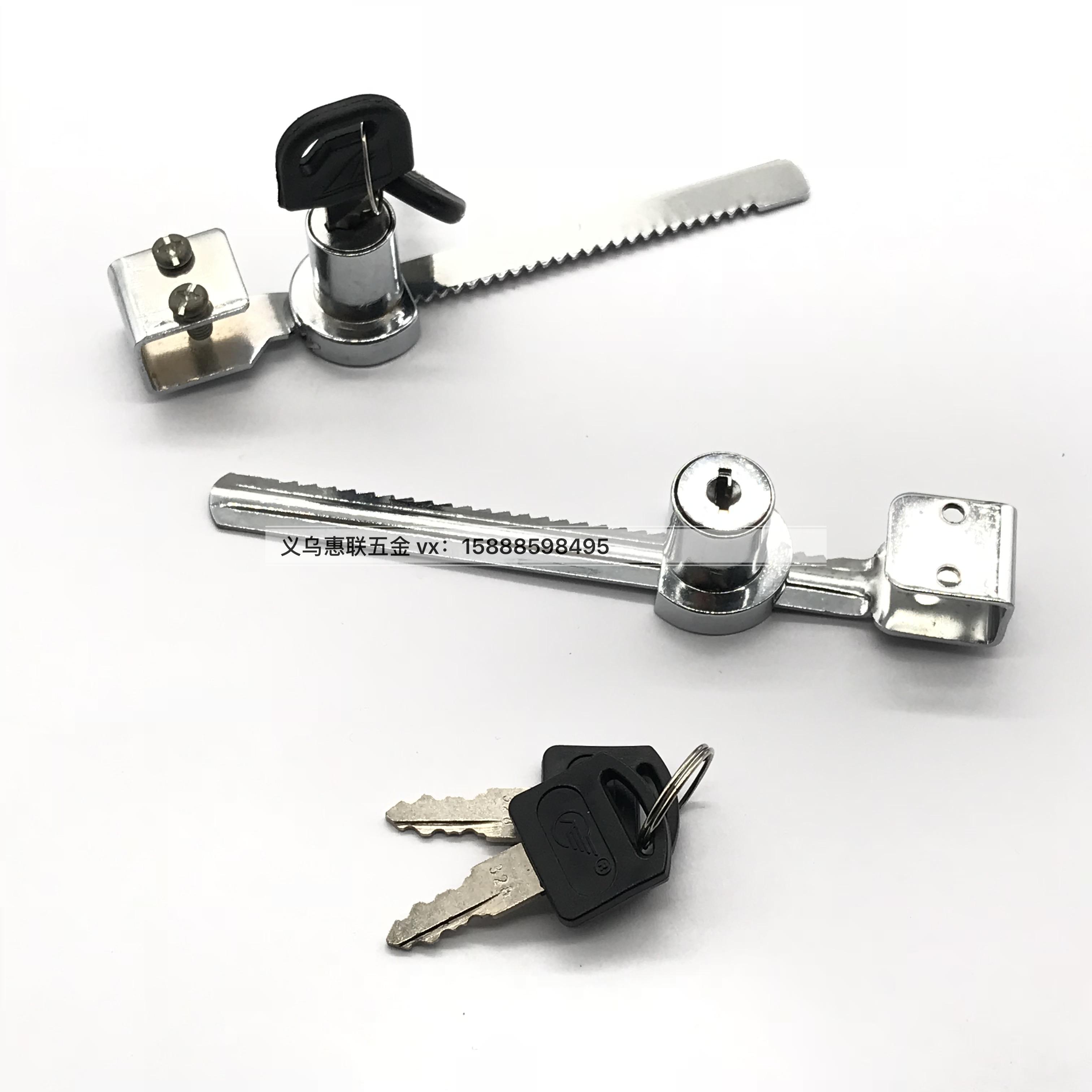 Factory direct sale glass cabinet lock display cabinet glass lock glass shift lock saw tooth lock Specification drawing