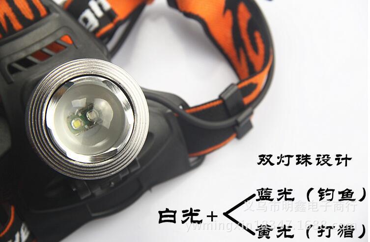 明鑫电筒 MX-33-2强光充电调焦双光源户外骑行钓鱼头灯厂家直销产品图