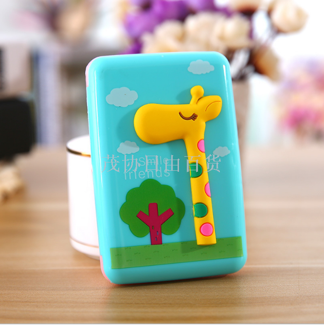 Haoyue genuine three-dimensional silicone cartoon-patterned flip-top bank and bus card bag with 6 slots details Picture