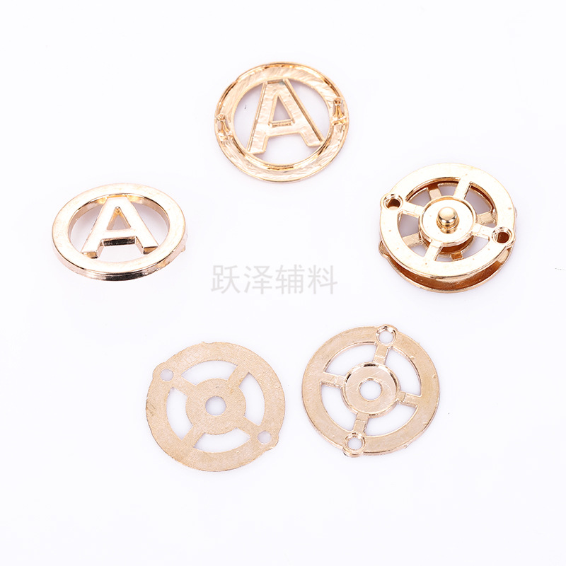 Factory direct sales of clothing accessories: Jeans, hidden buttons, alloy with four-way buttons, various styles available for customization Specification image