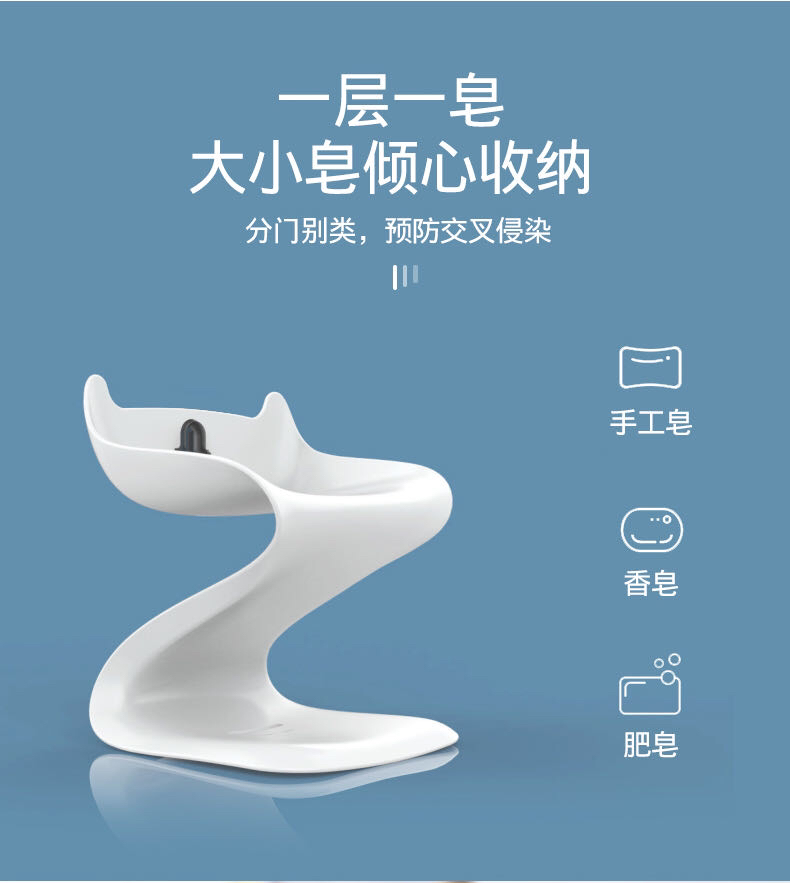 Hot style multi-functional creative double soap stand can be hung on the wall thumbnail