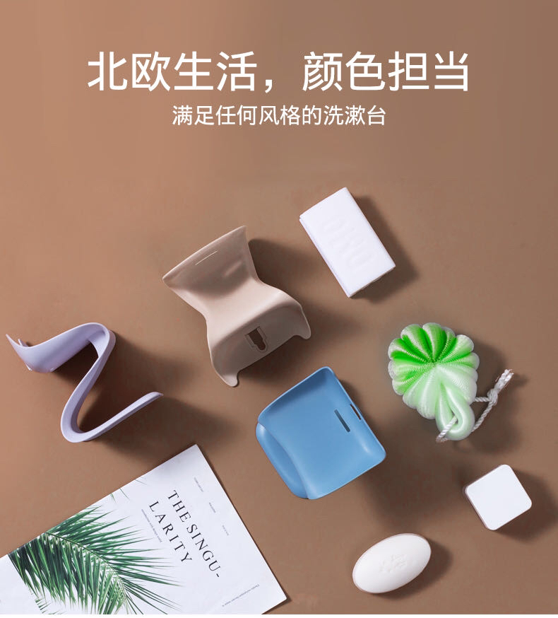 The 2019 best-selling multi-functional creative double-layer soap rack can be hung on the wall Application Scenario