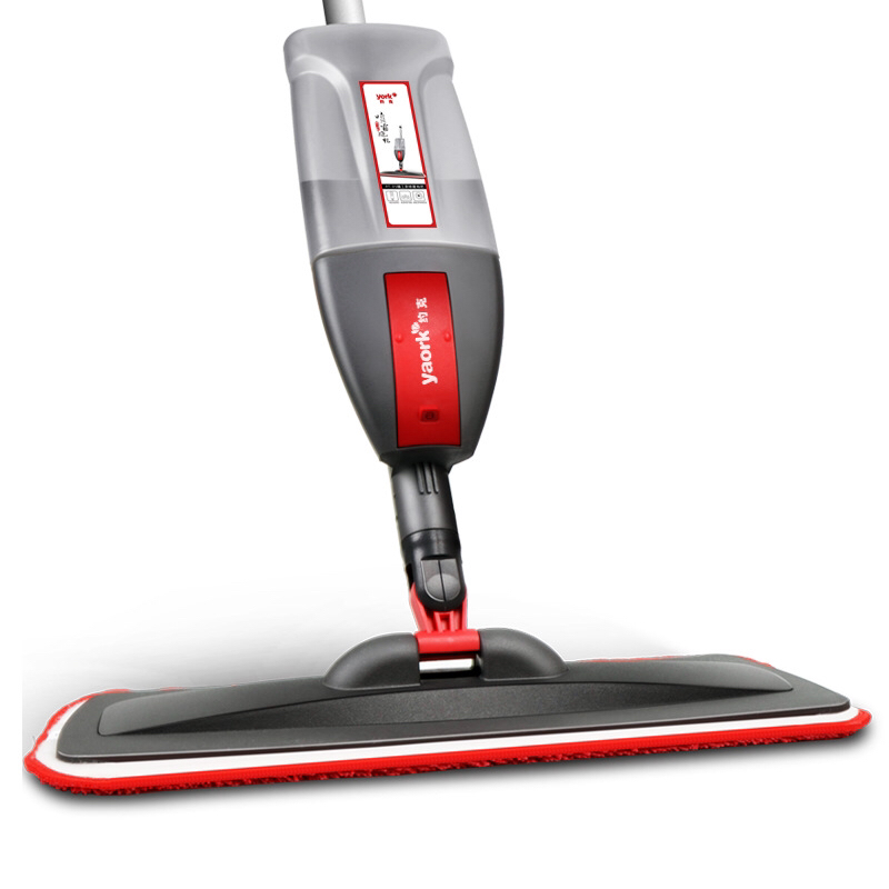 适用于约克喷水喷雾瓷砖地板家用平板拖旋转拖把免手洗干湿两用白底实物图