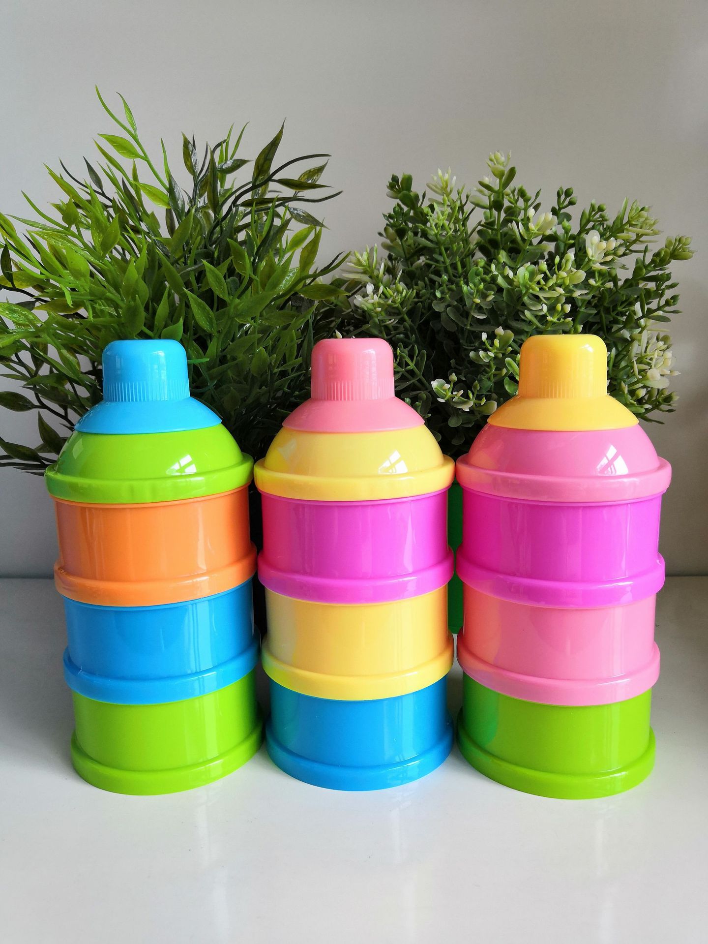 Baby simple milk powder tray three-layer milk powder box, simple PP three-layer milk powder box direct sales Item Picture