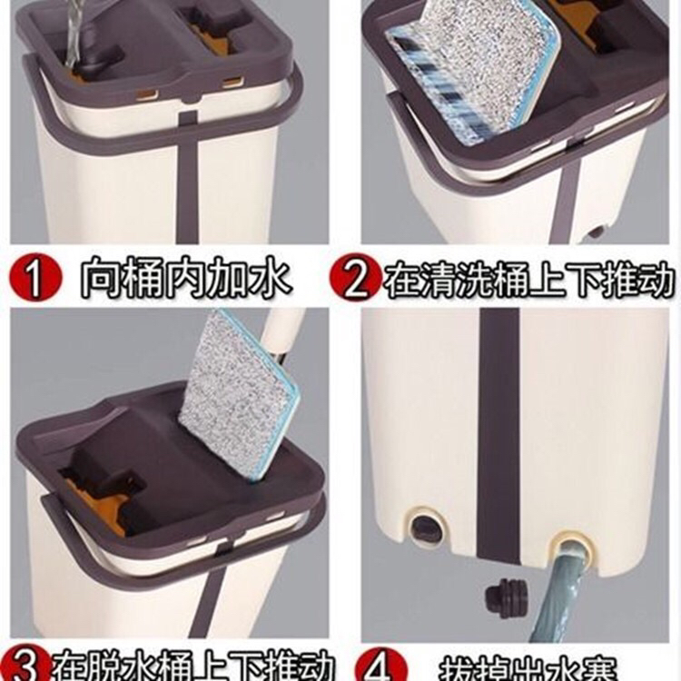 刮刮乐免手洗平板拖把家用懒人拖布拖地神器网红款抖音拖把桶套装细节图