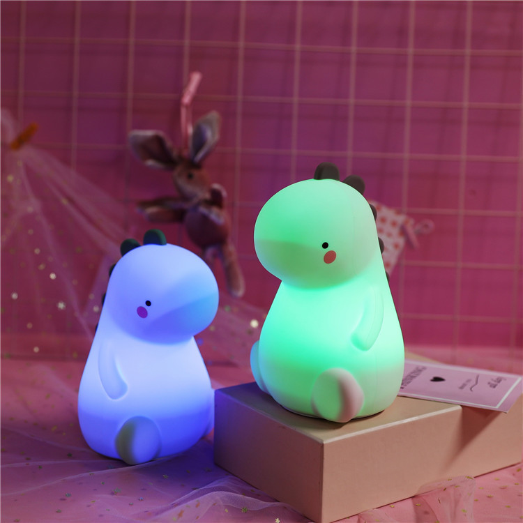 Silicone creative dinosaur night light, sleeping light, girls' dormitory bedside lamp, usb charging, cute cat gift Application Scenario