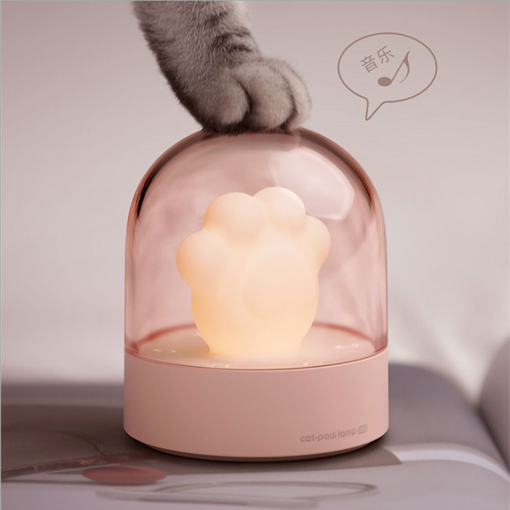 创意小夜灯新奇特猫爪灯音乐盒 USB充电小礼品生日礼物猫抓氛围灯
