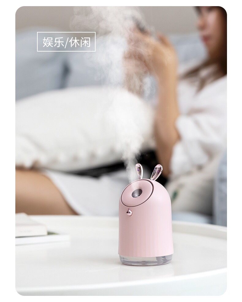 义乌好货 萌宠加湿器家用办公 静音定时可爱usb充电迷你香薰加白底实物图