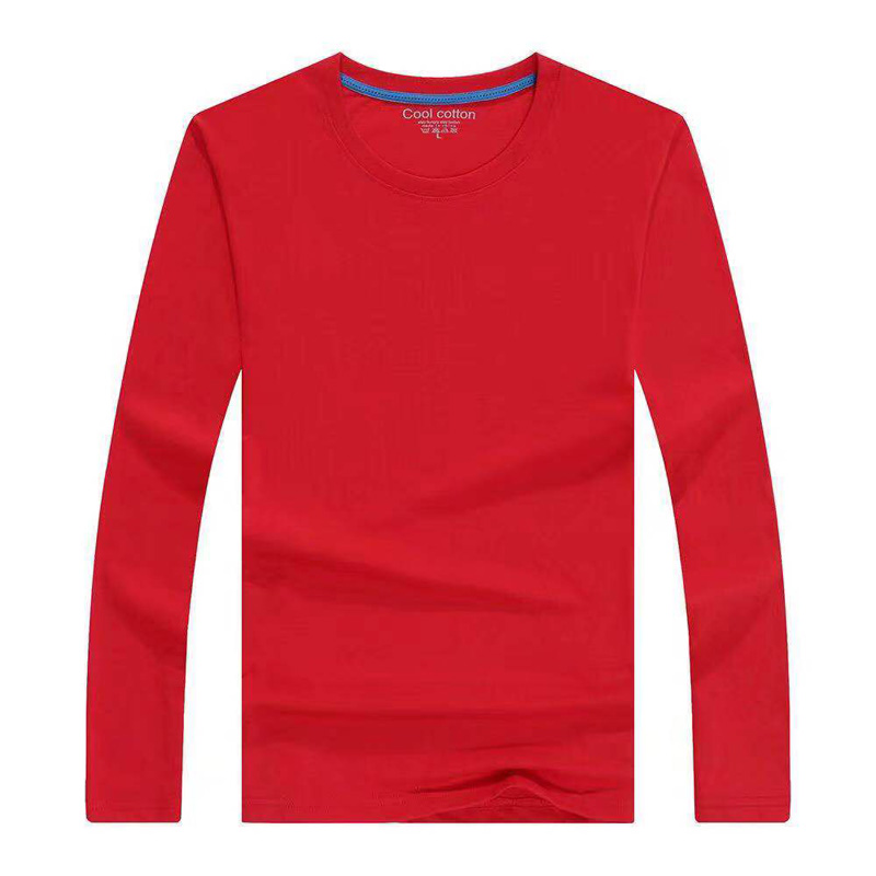 Custom long sleeve T-shirt cotton class dress printing drawing logo round collar DIY group culture shirt party work clothes thumbnail