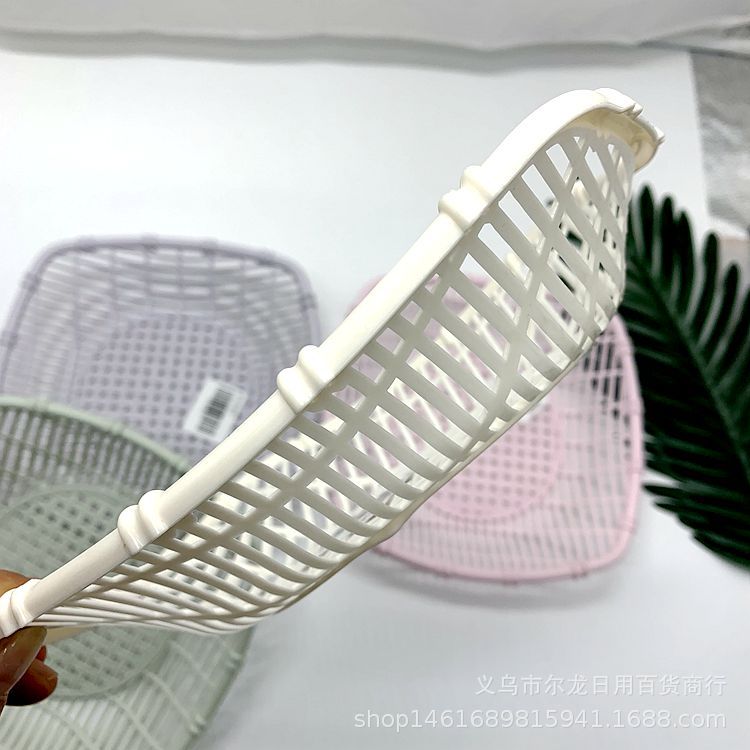 塑料置物篮仿柳编收纳篮收纳筐 家居水果收纳果篮 两元店热卖货源细节图