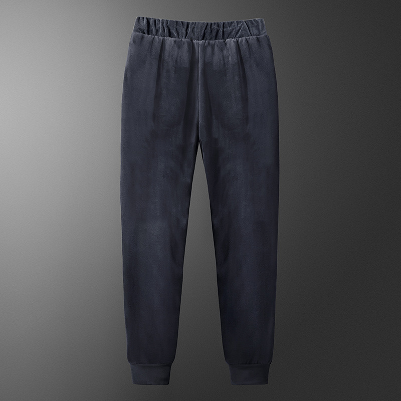 Fleece and thickened lambskin fleece pants, couple winter sports pants, men's small feet warm sweatpants, tight-fitting men's casual pants Specification image