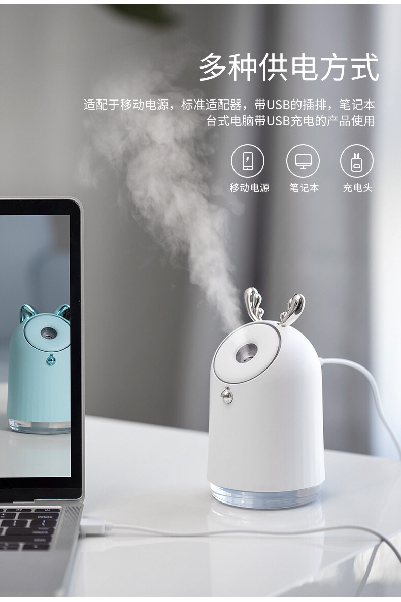 义乌好货 萌宠加湿器家用办公 静音定时可爱usb充电迷你香薰加细节图