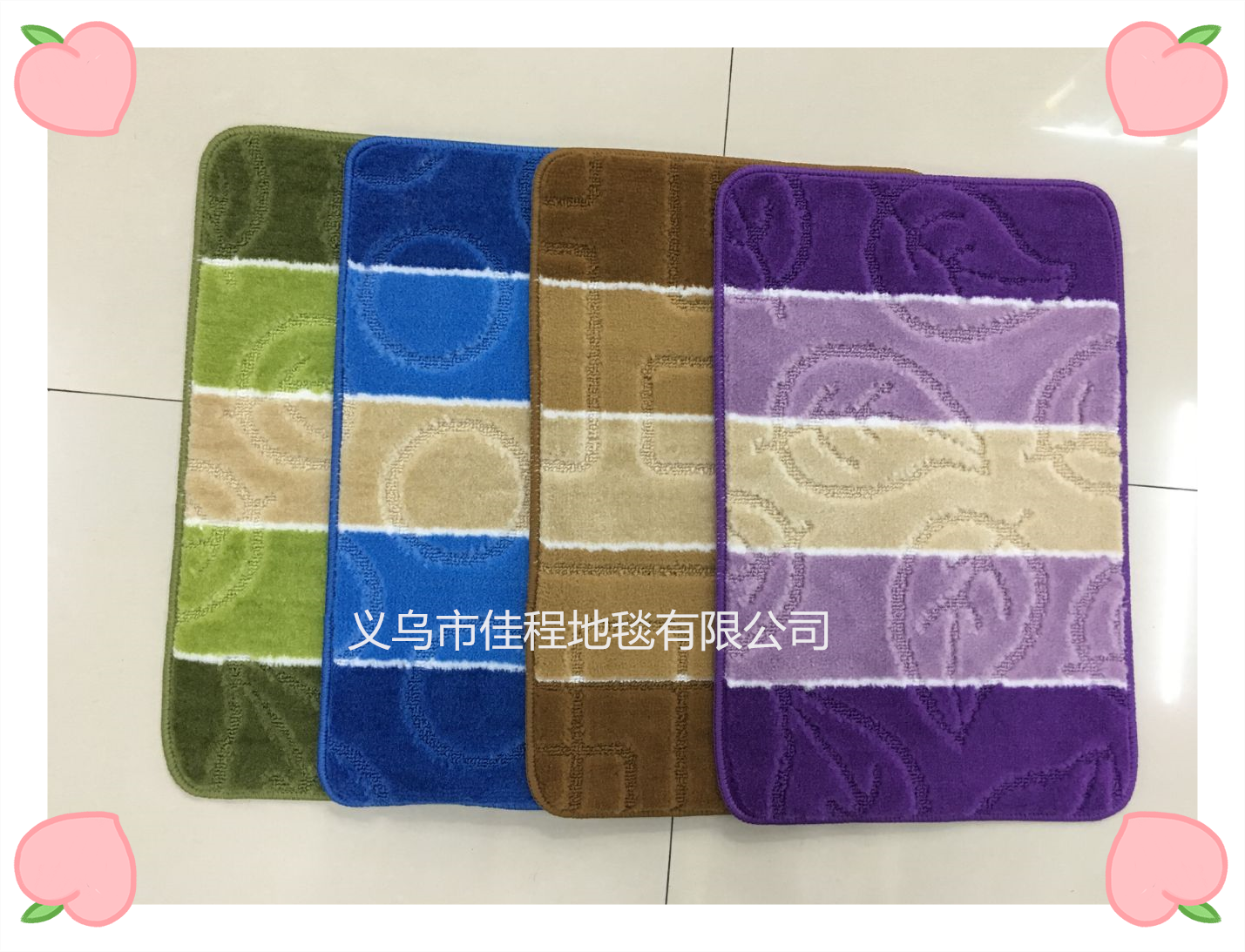 New best-selling 48*78cm new TPR flat velvet polypropylene floor mat, doormat, door mat, jacquard anti-slip mat, flat velvet floor mat Item Picture