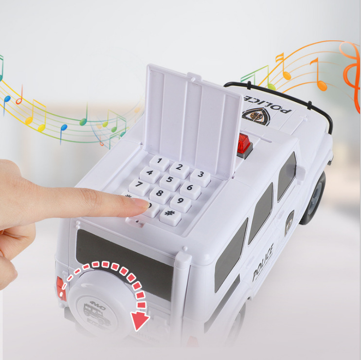 New large-sized password piggy bank, automatic money roll, creative off-road SUV cash transport vehicle, piggy bank, music financial box details Picture