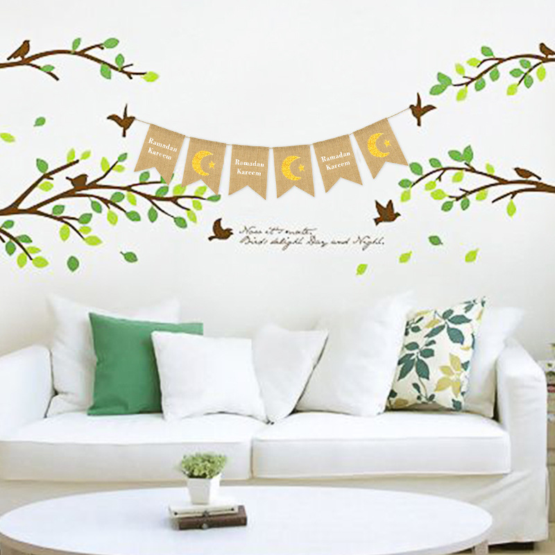 Muslim Decoration For Ramadan Ramadan Kareem Moon Stars Linen Dovetail Flag Specification drawing