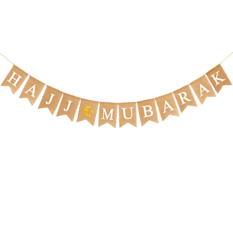 Europe And The United States Ramadan Festival Party Decorated New Colorful Flags Hajj Moon Stars Mubarak Hemp Flag details Picture