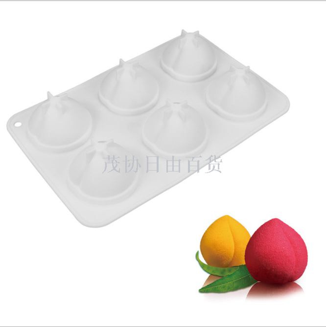 Stock 6 even fruit Peach Birthday Peach Mousse cake mould DIY baking silica gel hand soap mould