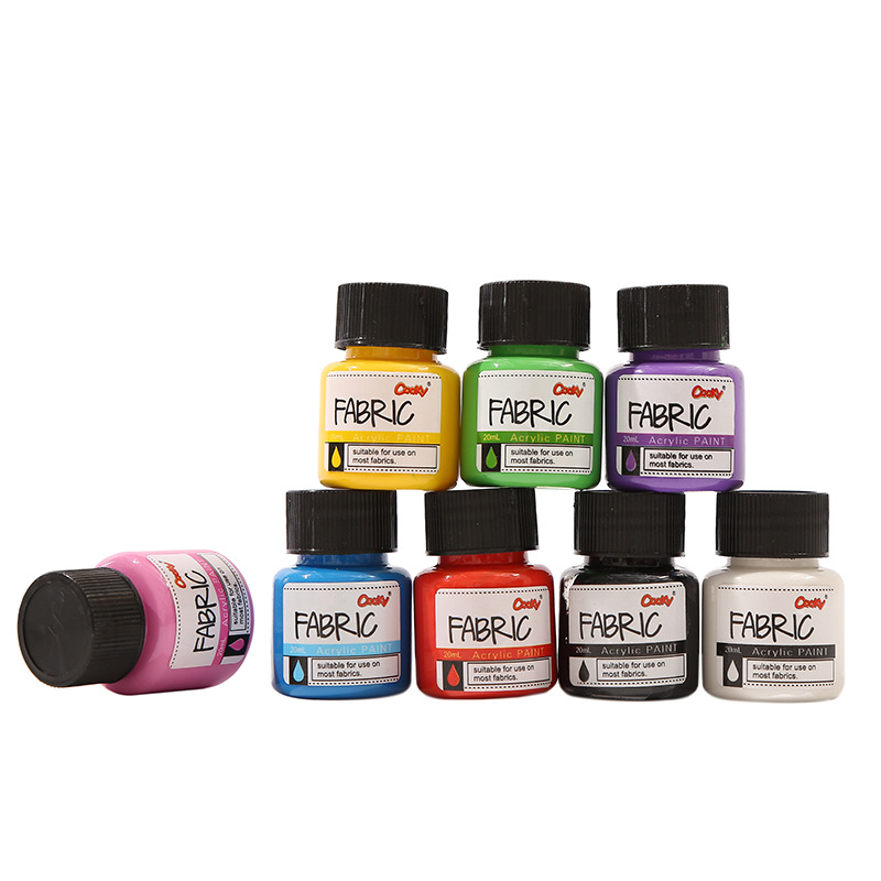 现货批发 8色水彩盒装 丙烯颜料塑料瓶包装 无毒安全DIY绘画颜料白底实物图