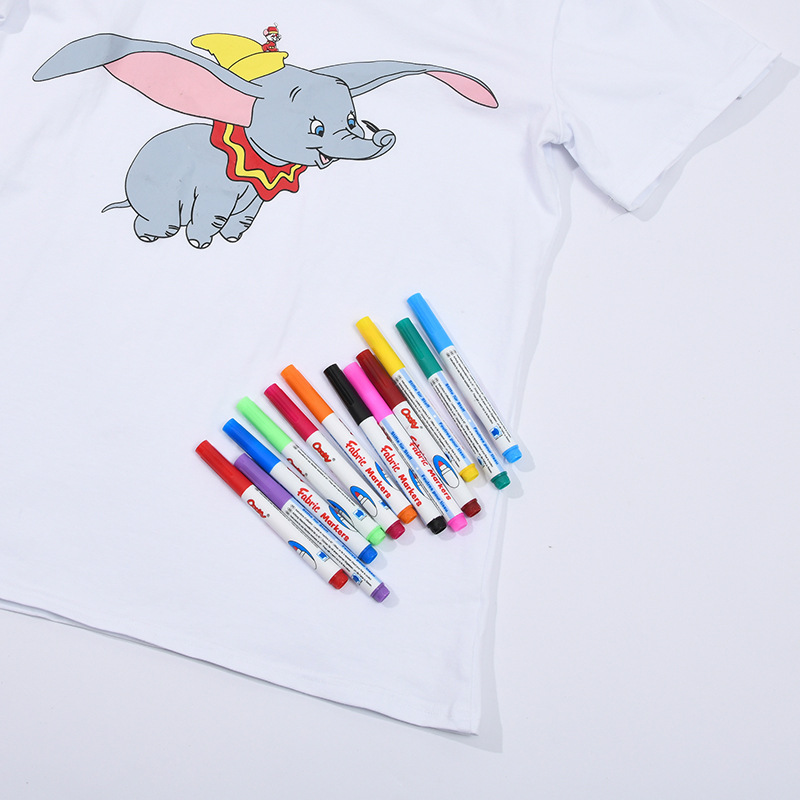 厂家定制textile marker织物笔DIY不可水洗T恤涂鸦织物笔细节图