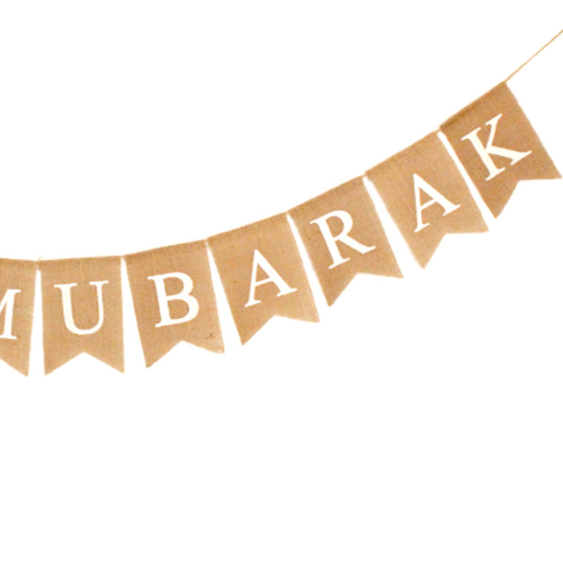 Europe And The United States Ramadan Festival Party Decorated New Colorful Flags Hajj Moon Stars Mubarak Hemp Flag Application Scenario