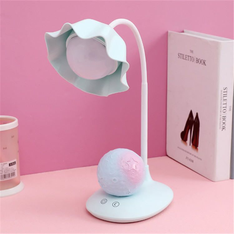 USB charging touch reading, fresh and cute girl heart flower dimming desk lamp, student dormitory bedroom bedside night light Specification image