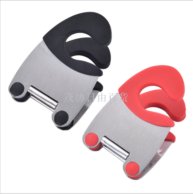 Cross hot style kitchen gadget stainless steel pan edge clamp anti-hot hand kitchen utensils support bracket plastic rubber bracket
