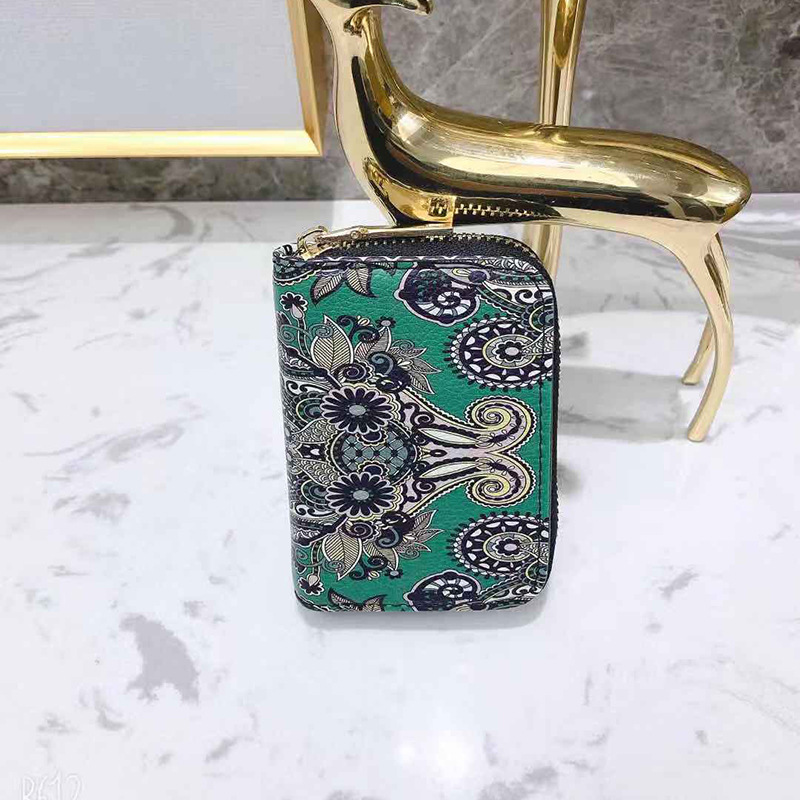 2021 new ethnic style retro organ card bag color printed single pull bag lady bag mini card small change Specification drawing