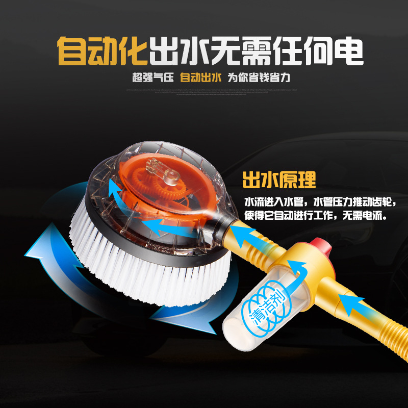 汽车洗车刷洗车拖把洗车机 洗车工具套装机通水刷子 家用神器产品图