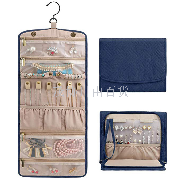 Amazon best-selling jewelry bag imitation leather fine portable travel jewelry collection bag can be customized