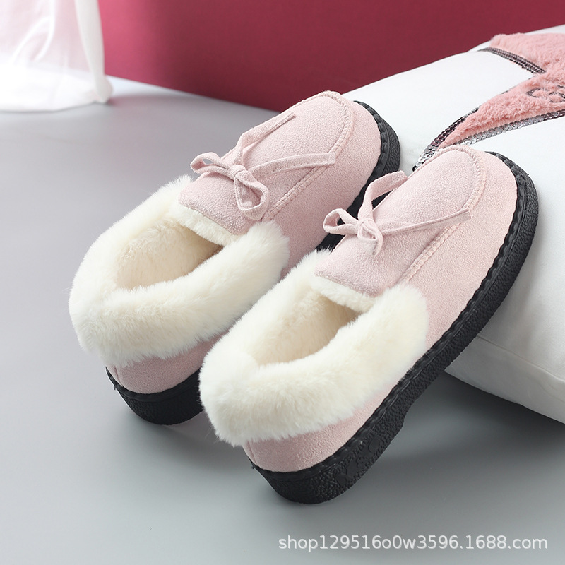 新品棉拖鞋家用女冬季可爱毛绒保暖卧室大号软底无声防臭包根靴子