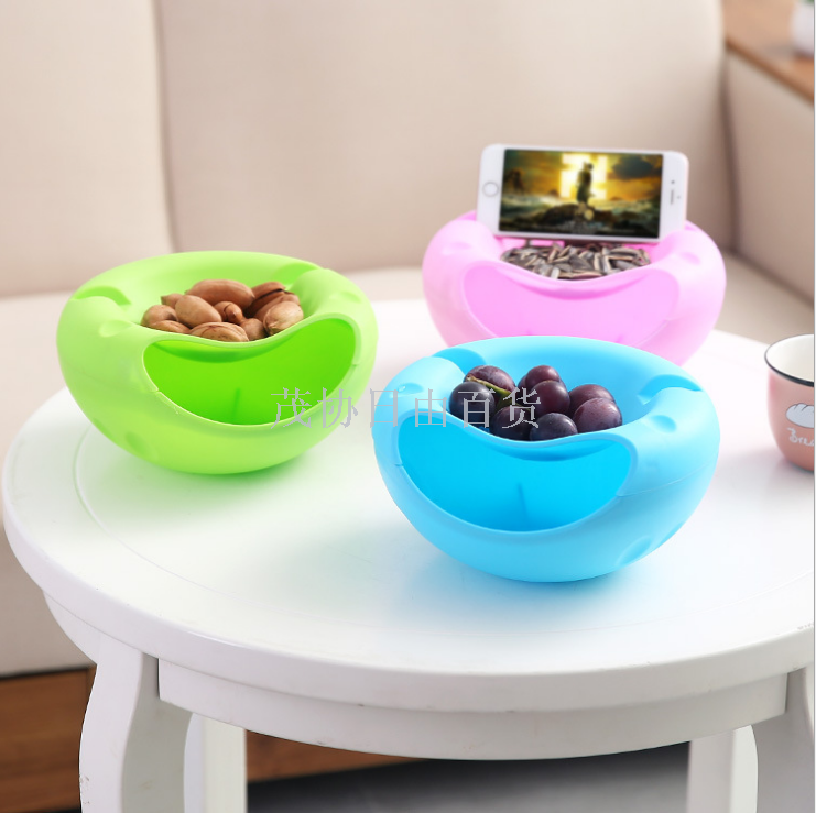 Factory direct sales lazy people get sunflower seed magic can be detachable double dry fruit tray candy box new living room melon seed tray wholesale