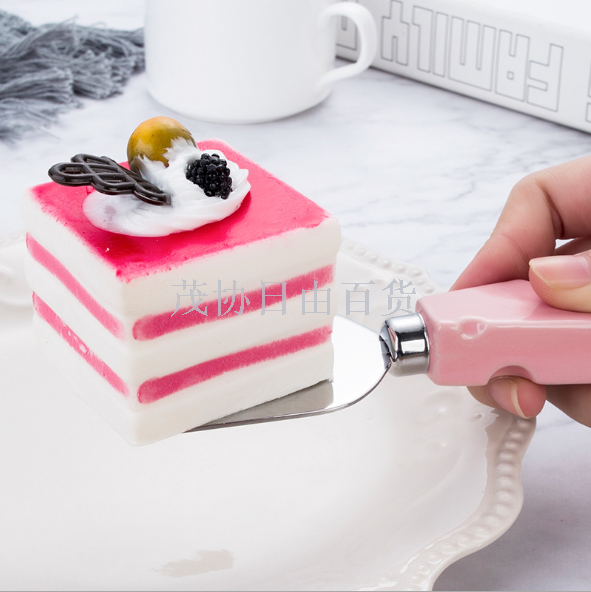 Ceramic handle set, stainless steel cheese knife, cheese sleeve knife, kitchen knife, cream knife, pizza knife, baking tools Item Picture