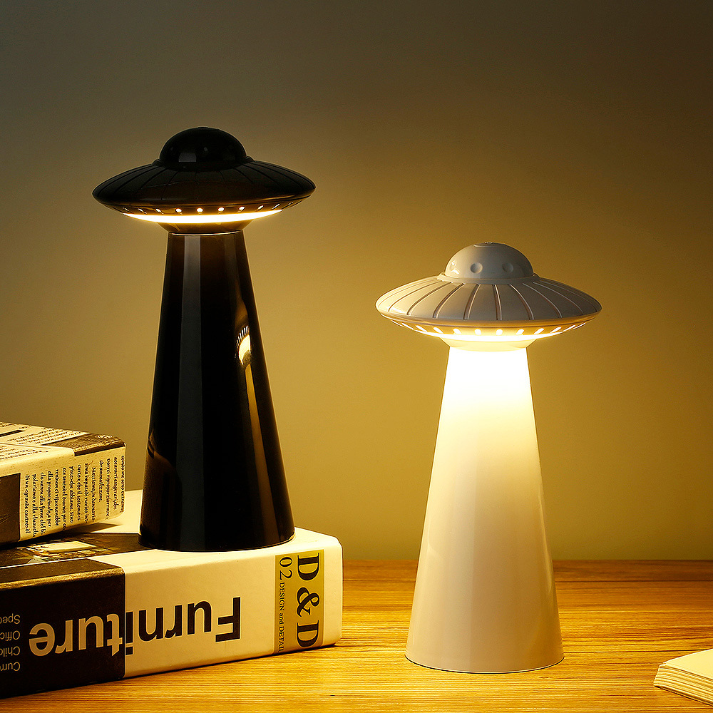 Creative new UFO flying saucer desk lamp, student reading eye-protecting led book lamp, novel and unique bedroom atmosphere night light
