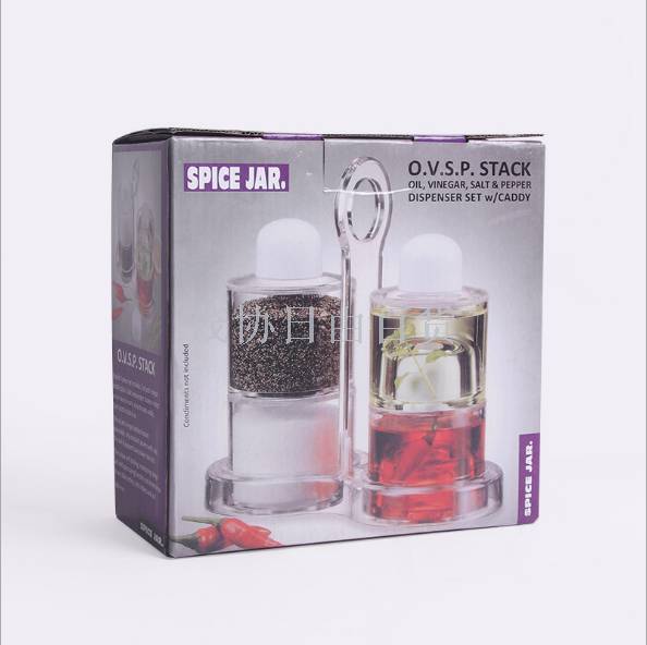 TV product Spice JAR portable 4pcs flavor jar stacked flavor bottle tower transparent solid liquid General