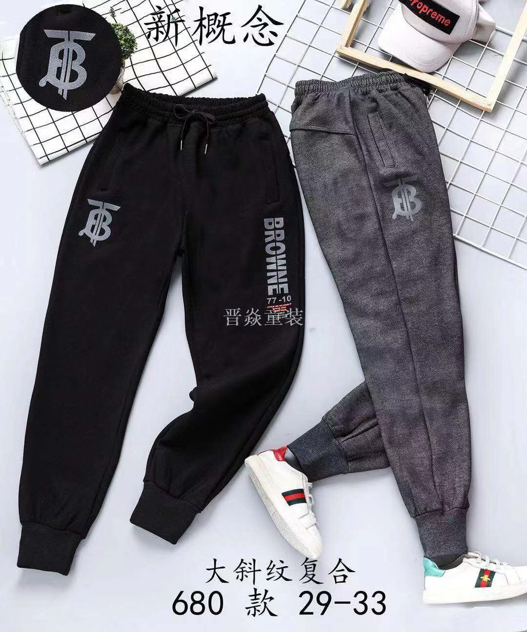 童装2019新款冬款加绒男童复合一体裤8岁-13岁保暖弹力棉裤