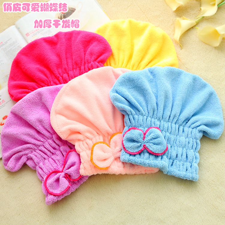 Bow dry hair hat super absorbent dry hair hat does not lose hair dry hair towel wrap scarf manufacturers wholesale