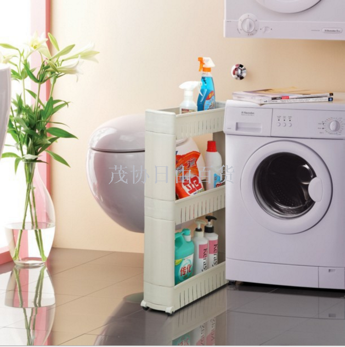 Multi-functional bathroom and kitchen slot shelves plastic slot shelves mobile shelf shelves
