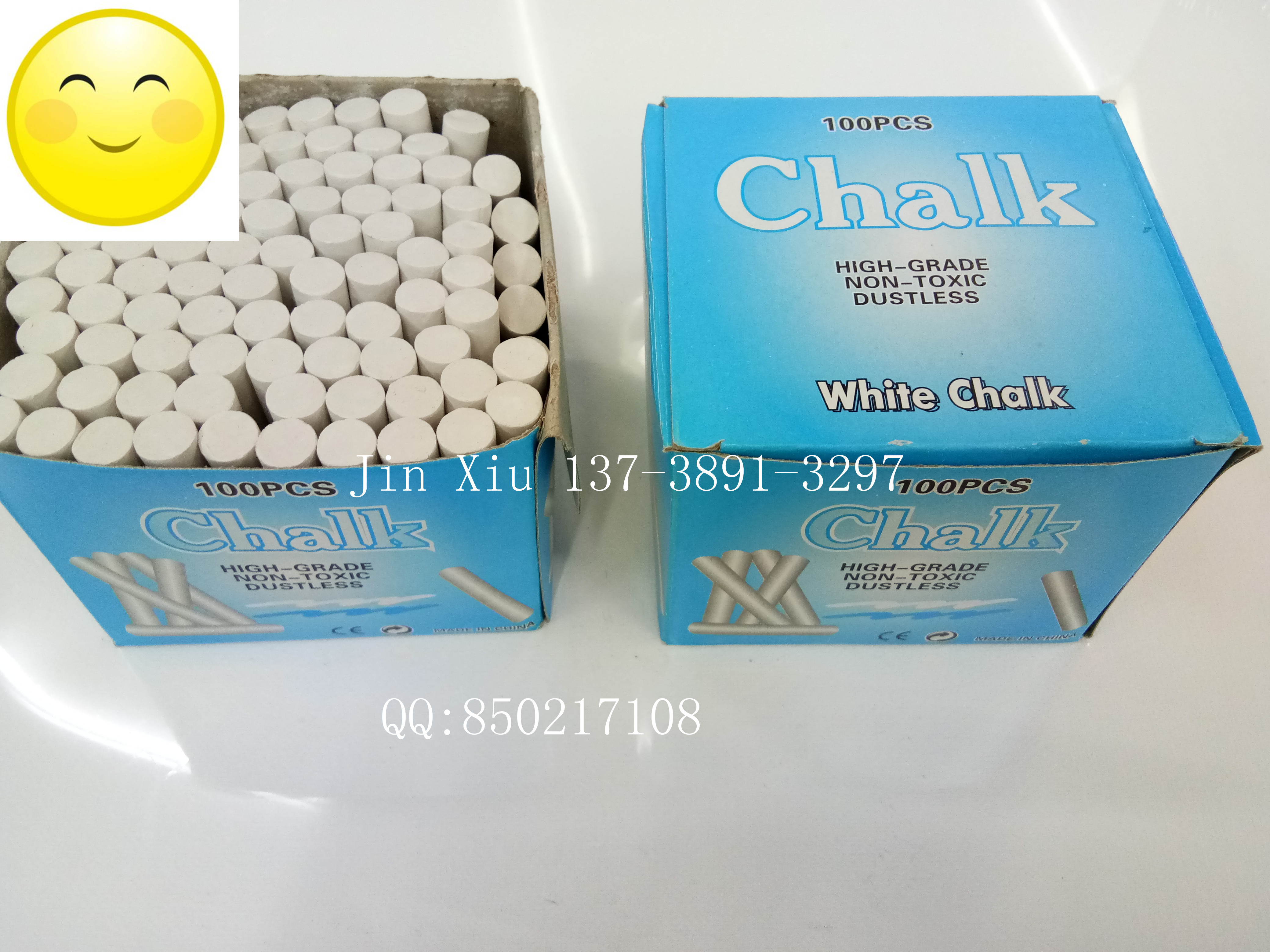 2粉笔，彩盒粉笔，彩色白色无尘粉笔，CHALK