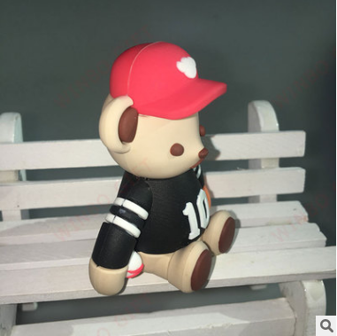 PVC立体泰迪熊公仔汽车音乐U盘 创意足球卡通U盘套 体育动漫周边产品图