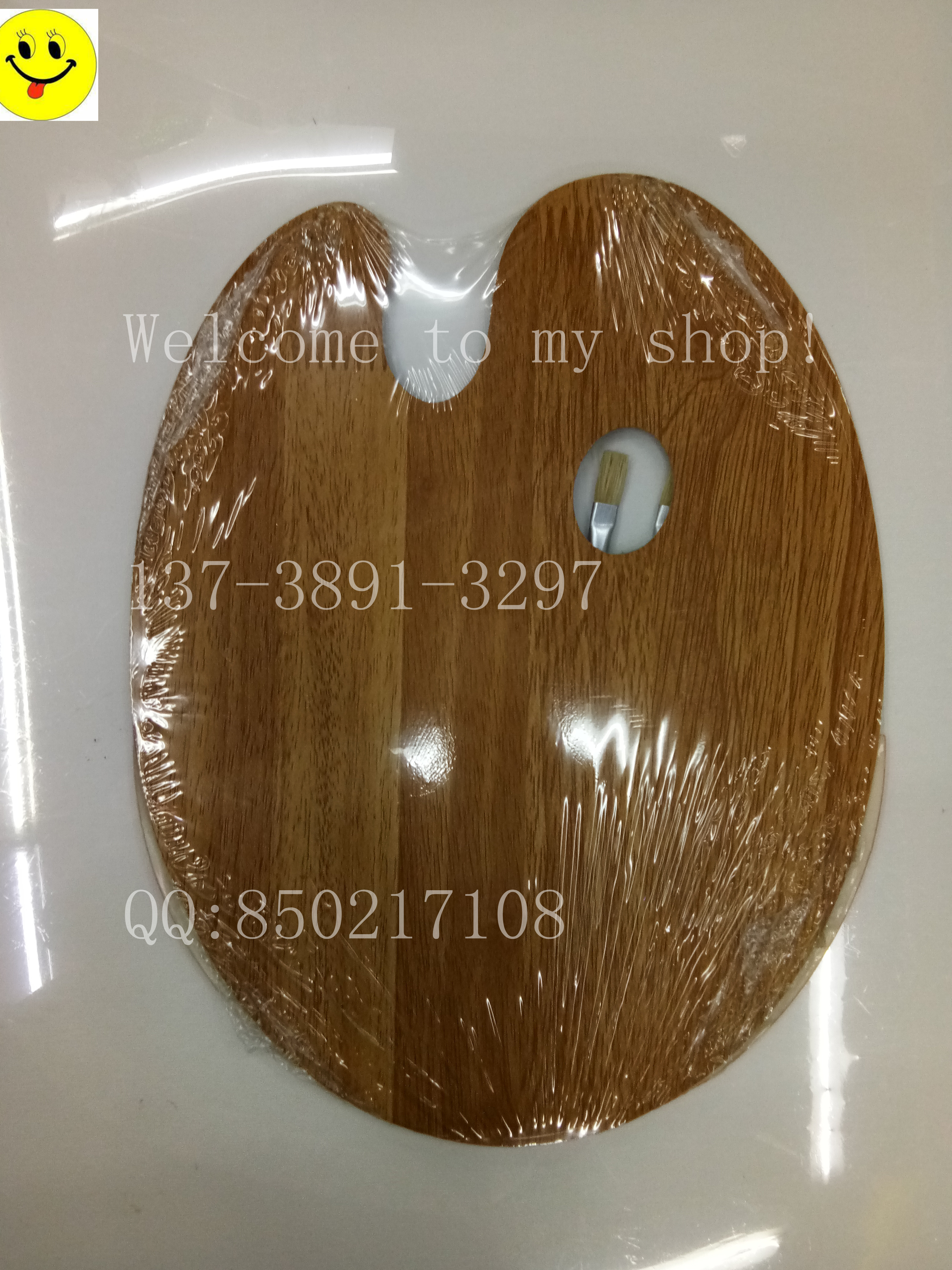 7木质调色板，调色盘，美术用品，颜料盘细节图