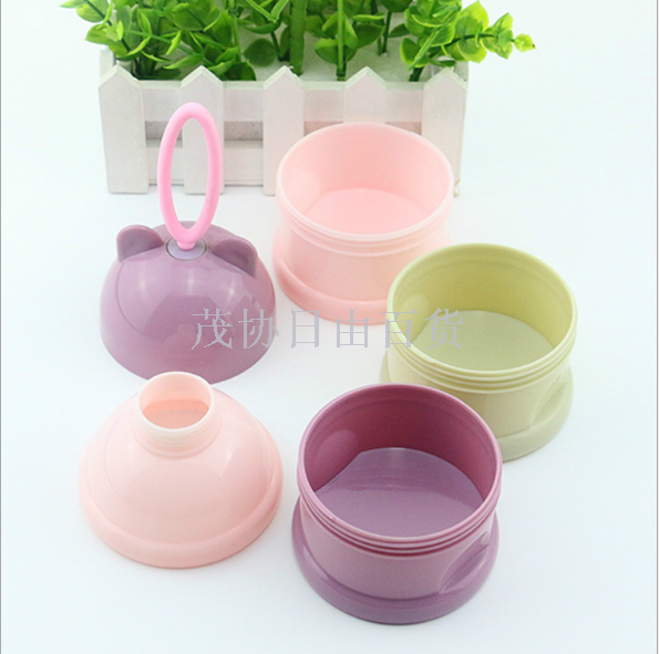 Factory direct sales portable three-layer milk powder box, independent stratified milk powder compartment, large-capacity milk powder storage box Specification image