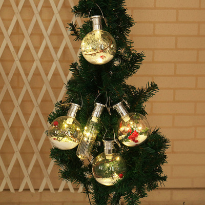 Solar bulb copper wire bulb hanging lights Christmas tree decorating lights bedroom lights night lights hanging in the yard
