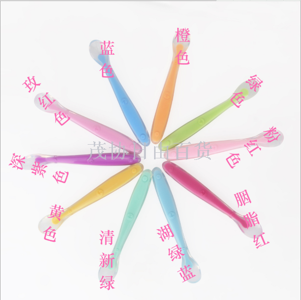 Baby silicone soft spoons, baby rice spoons, baby soup spoons, children's silicone spoons, complementary food feeding spoons Specification image