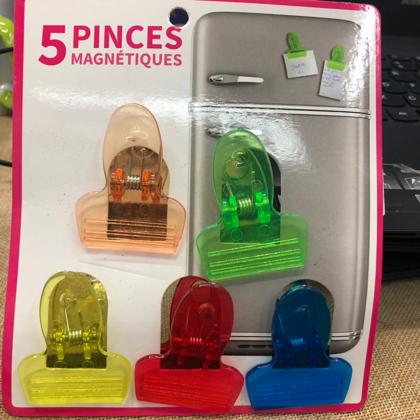Refrigerator notes with magnetic clip Food seal clip snack pocket seal clip